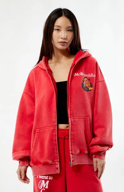 Mcdonaldland Women's Everyone Knew You Zip Up Hoodie In Red
