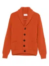 Mcgeorge Button-up Shawl-lapel Cardigan In Orange