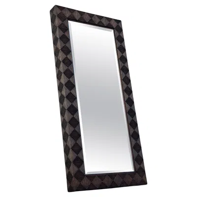 Pre-owned Mcguire 1970s Monumental Rattan Reed Walnut  Style Floor Mirror In Brown