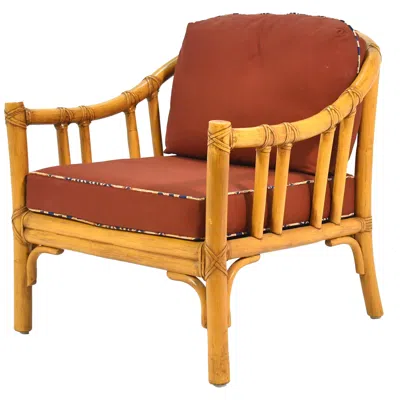 Pre-owned Mcguire A-1 Rattan Lounge Chair In Brown