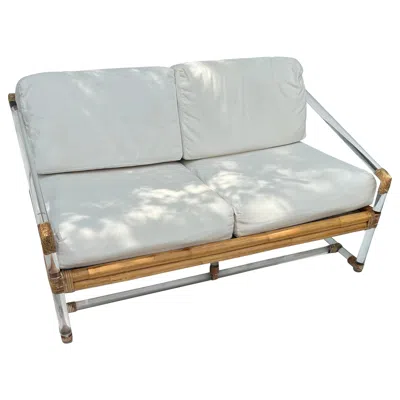 Pre-owned Mcguire Bamboo And Lucite Sofa In Gray