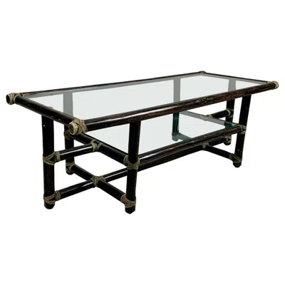 Pre-owned Mcguire Bamboo Coffee Table By Lyda Levi For , 1960s In Black