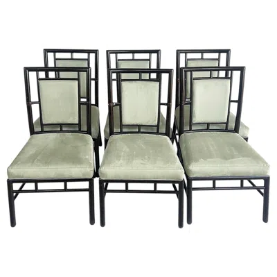 Pre-owned Mcguire Barbara Barry For  "ceremony" Dining Chairs, Set Of Six In Gray