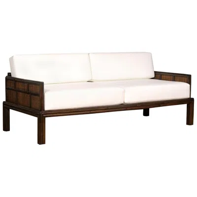 Pre-owned Mcguire Breathtaking  Cane Sofa In The Style Of Michael Taylor- Pair Available In Brown