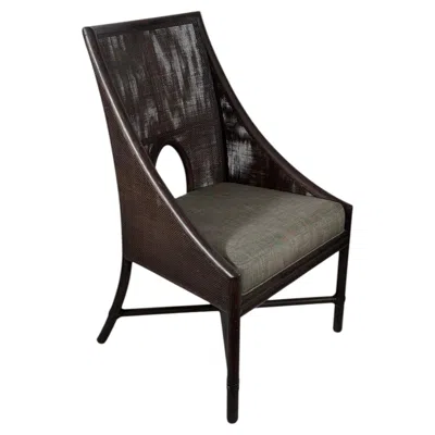 Pre-owned Mcguire Caned Arm Chair By Barbara Barry, Rattan & Leather, Usa In Black