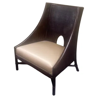 Pre-owned Mcguire Caned Lounge Chair By Barbara Barry For  In Black