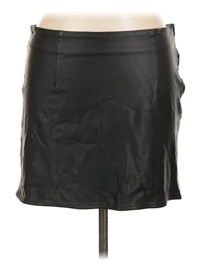 Pre-owned Mcguire Faux Leather Skirt In Black