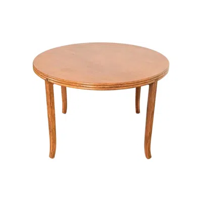 Pre-owned Mcguire Hollywood Regency Oak And Bamboo Rattan Dining Or Game Table In Brown