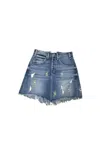 Mcguire Izabel High Rise Mini Skirt W/ Embroidery In Highgarden In Blue