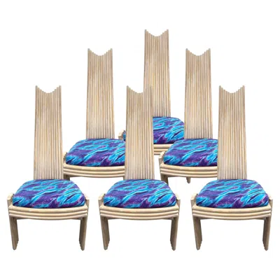 Pre-owned Mcguire Mackintosh Style Sculptural Organic Modern Rattan Dining Chairs In Gray