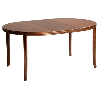 Pre-owned Mcguire Mc Guire Wood Extendable Round Table, Diameter 113 Cm In Brown