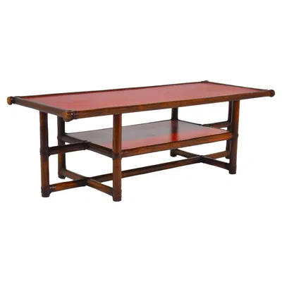 Pre-owned Mcguire Model 69 Rattan Coffee Table In Brown
