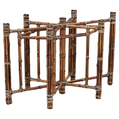 Pre-owned Mcguire Organic Modern Bamboo Dining Table Base For Glass Top In Brown