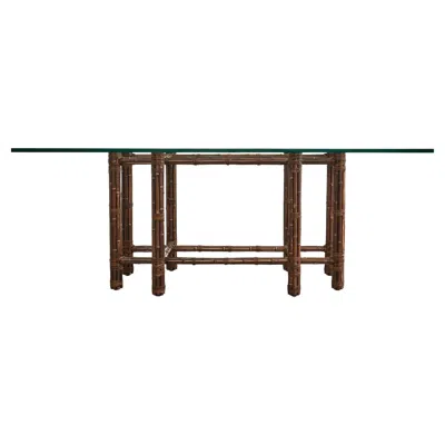 Pre-owned Mcguire Organic Modern Bamboo Rattan Rectangular Dining Table In Black