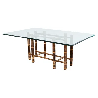Pre-owned Mcguire Organic Modern Bamboo Rectangular Dining Table In Gray
