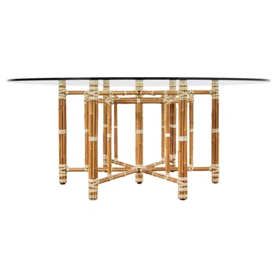 Pre-owned Mcguire Organic Modern Blonde Bamboo Hexagonal Dining Table In Sand