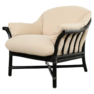 Pre-owned Mcguire Organic Modern Lacquered Rattan Lounge Chair In Sand