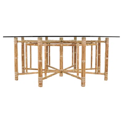 Pre-owned Mcguire Organic Modern Octagonal Blonde Bamboo Dining Table In Brown