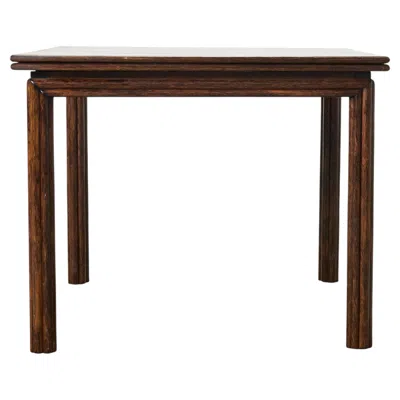 Pre-owned Mcguire Organic Modern Rattan And Oak Flip-top Games Table In Brown
