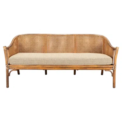 Pre-owned Mcguire Organic Modern Rattan Double-cane Panel Sofa Settee In Brown