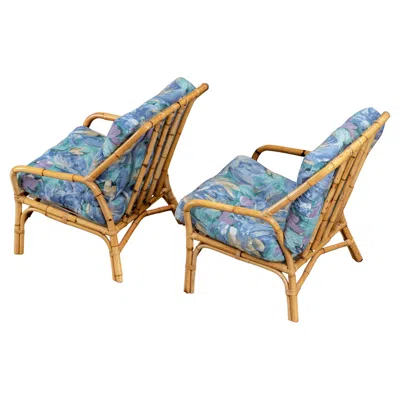 Pre-owned Mcguire Pair Of French Riviera Organic Lounge Chairs In Brown