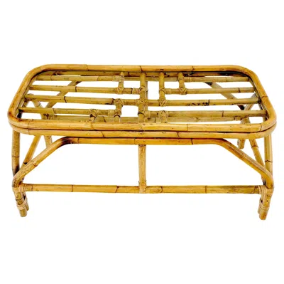 Pre-owned Mcguire Rattan Bamboo Rectangle Glass Top Mid-century Modern Coffee Table Mnt! In Brown