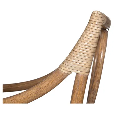 Pre-owned Mcguire Set Of Five Cerused Rattan Dining Chairs With Bamboo Table By  In Sand
