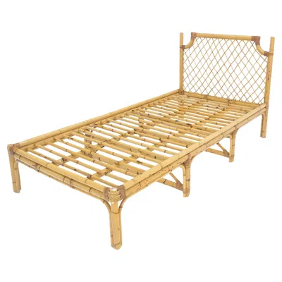 Pre-owned Mcguire Vintage 1970s Large Bamboo Chaise Lounge Daybed Frame Mint! In Sand