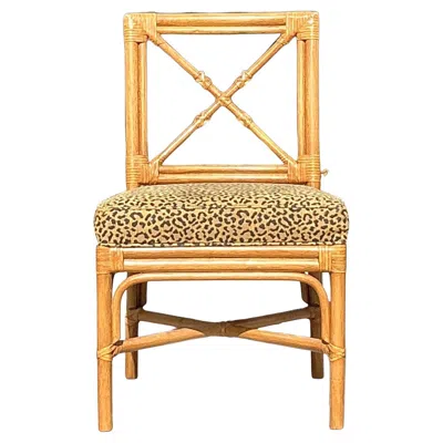 Pre-owned Mcguire Vintage Coastal Target Back Rattan Chair In Orange
