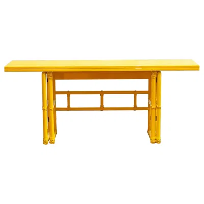 Pre-owned Mcguire Yellow Lacquered Console With Flip-top Surface From  San Francisco, 1970s