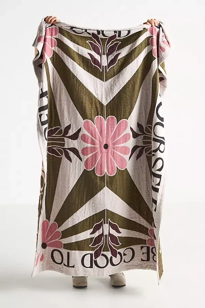 Mckenzie Parrott Floral Threads Cotton Jacquard Throw Blanket