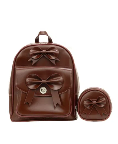 Mcklein Acadia 10.5" Mini Bow Backpack In Burgundy