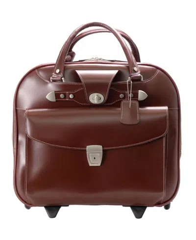 Mcklein Denali 15.75" Wheeled Ladies Laptop Briefcase In Burgundy