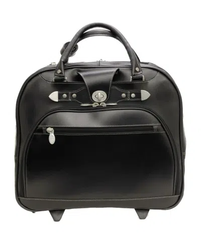 Mcklein Redwood 15.75" Wheeled Ladies Laptop Briefcase In Black