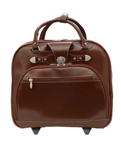 Mcklein Redwood 15.75" Wheeled Ladies Laptop Briefcase In Burgundy