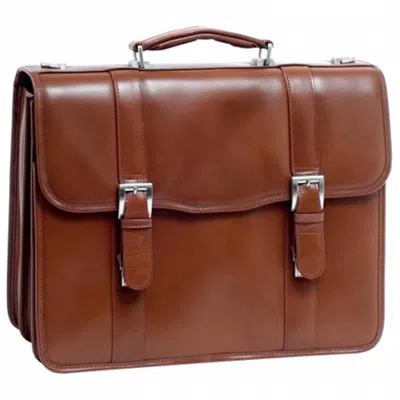 Mckleinusa Mcklein 85954 Flournoy 85954- Brown Leather Double Compartment Laptop Case