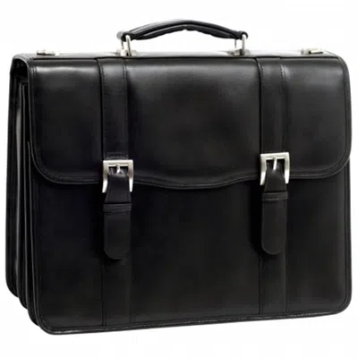 Mckleinusa Mcklein 85955 Flournoy 85955- Black Leather Double Compartment Laptop Case