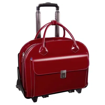 Mckleinusa Mcklein 94366 Glen Ellyn W Series Leather Detachable-wheeled Ladies Case With Removable Sleeve - Red