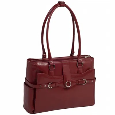 Mckleinusa Mcklein 96566 Willow Springs 96566- Red Leather Ladies Briefcase