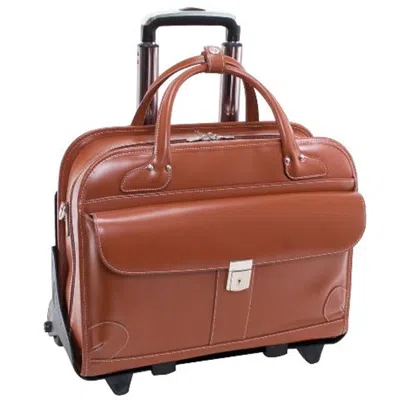 Mckleinusa Mcklein 96614 15.6 In. Lakewood Leather Fly Friendly Detachable Wheeled Ladies Briefcase- Brown - 17