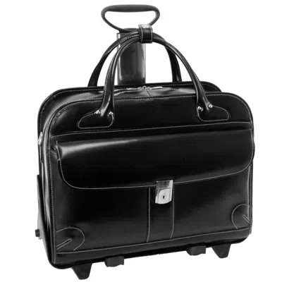 Mckleinusa Mcklein 96615 Lakewood 96615- Black Leather Fly-through Checkpoint-friendly Detachable-wheeled Ladie