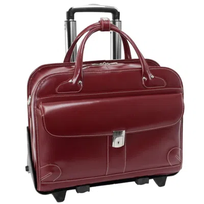 Mckleinusa Mcklein 96616 Lakewood 96616- Red Leather Fly-through Checkpoint-friendly Detachable-wheeled Ladies 