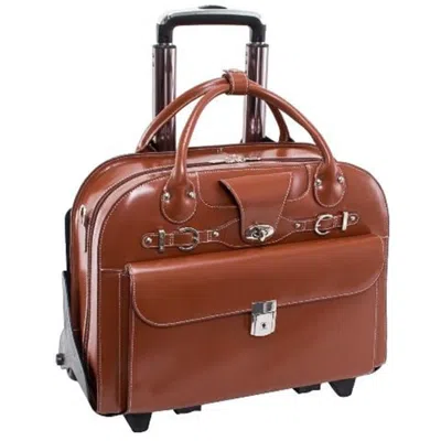 Mckleinusa Mcklein 96644 15.6 In. Roseville Leather Fly Friendly Detachable Wheeled Ladies Briefcase, Brown - 1