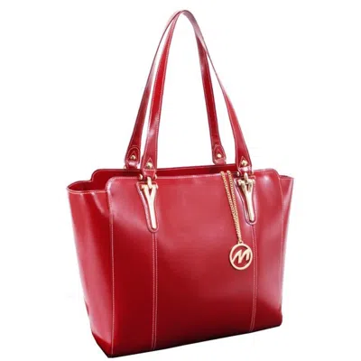 Mckleinusa Mcklein 97516 Alicia Leather Shoulder Tote- Red