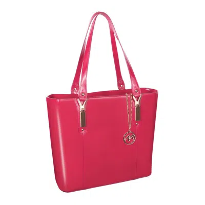 Mckleinusa Mcklein 97573 Savarna Leather Shoulder Tote Bag- Fuchsia - 14.5 X 5 X 13 In. In Pink
