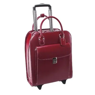 Mckleinusa Mcklein 97696 15.6 In. Uptown Leather Vertical Wheeled Ladies Briefcase- Red - 13.5 X 6 X 16 In.