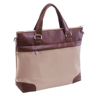 Mckleinusa Mcklein Usa 18394 15 In. Eastward Nylon Slim Laptop Briefcase, Khaki In Red