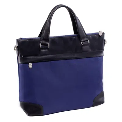 Mckleinusa Mcklein Usa 18397 15 In. Eastward Nylon Slim Laptop Briefcase, Navy In Blue