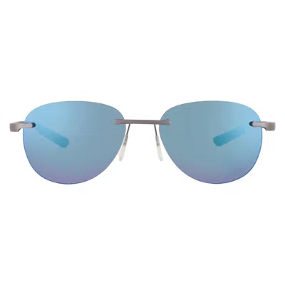 Mclaren Blue Mirror Oval Unisex Sunglasses Mlms-85s02 C04 55