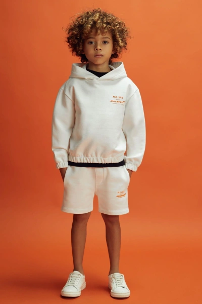 Mclaren Kids'  F1 Cotton Drawstring Shorts In White